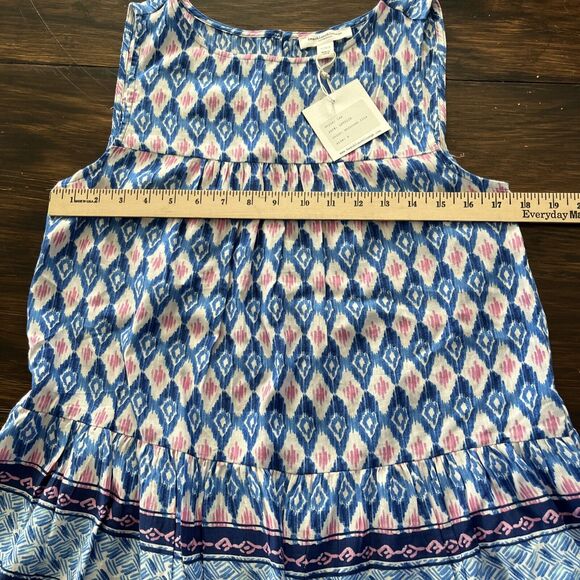 NWT Beach Lunch Lounge Blue Kaylee Sleeveless Peplum Top - Moroccan Tile -Size S - Picture 11 of 11